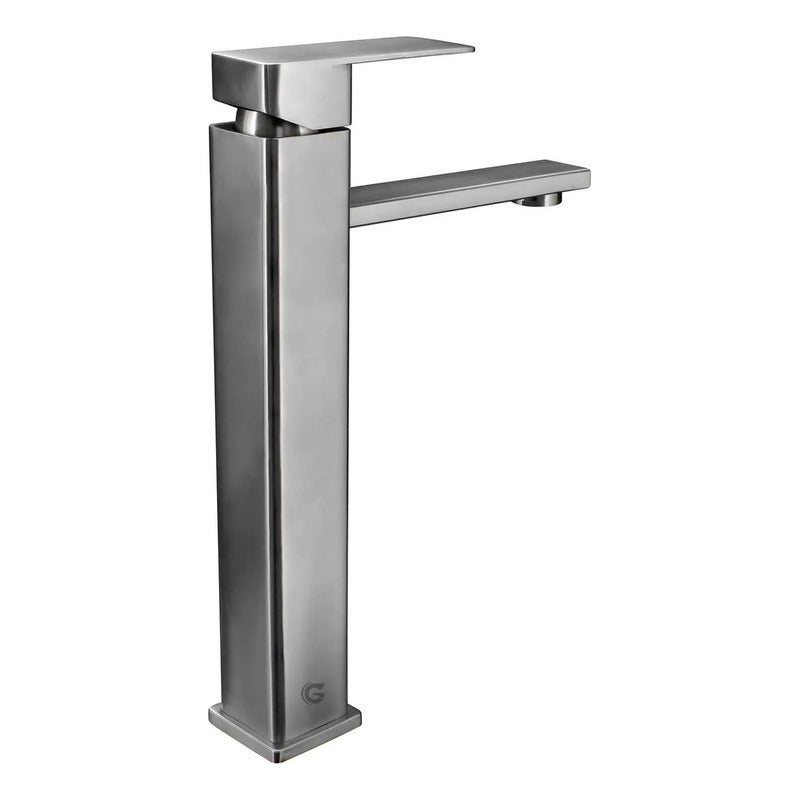 Grifería Alta Lavamanos Satinada En Acero