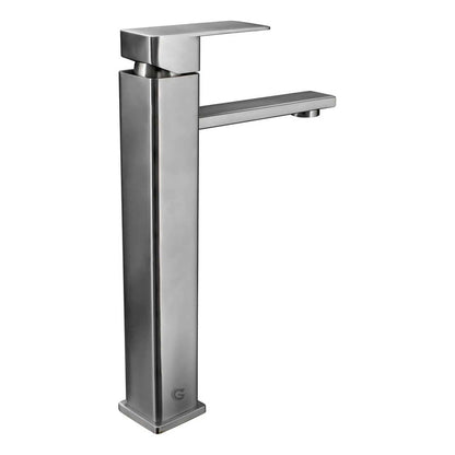 Grifería Alta Lavamanos Satinada En Acero