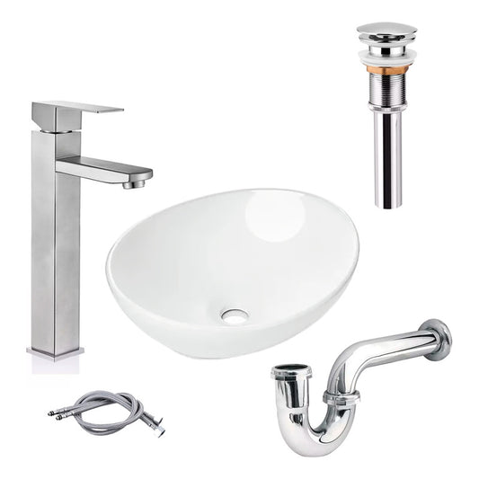 Combo Lavamanos Canoa+griferia Monocontrol+push+sifon Gf6