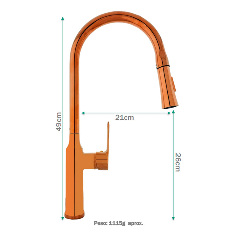 Combo Lavaplatos 51*45cm+griferia Lvp Rose Pull Out+acc