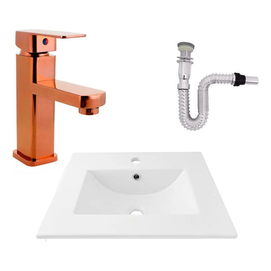Kit Placa Lavamanos 61*40cm+griferia Monocontrol+push Flex3
