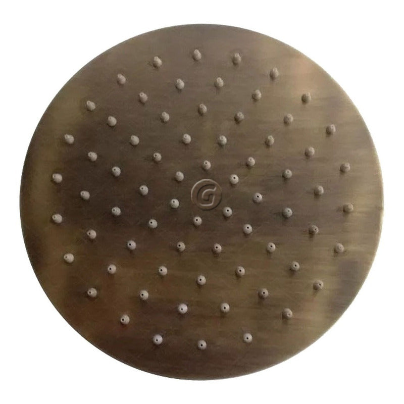 Ducha Circular Tipo  Slim 20cm Acabado Bronce Con Tubo