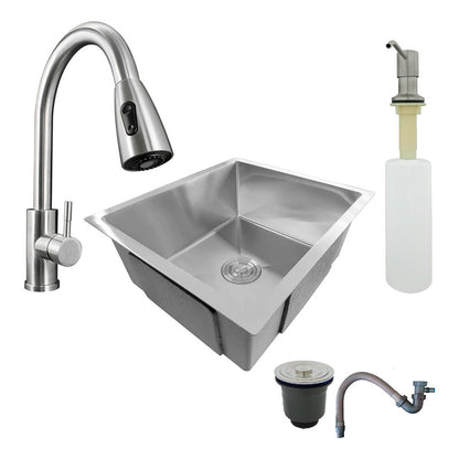 Combo Lavaplatos 60*45cm+griferia Satinada+dispensador Y Acc