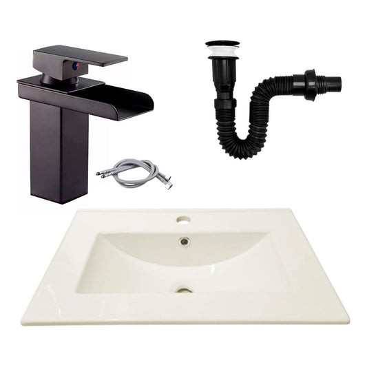 Combo Placa Lavamanos 61*46,5cm+grif.monocontrol+push Negro1
