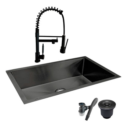 Combo Lavaplatos 100*45cm+griferia Lvp Negra 1905+ Accesorio