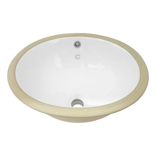 Lavamanos Redondo De Incrustar Blanco De 33 X 28,5 X 17 Cm