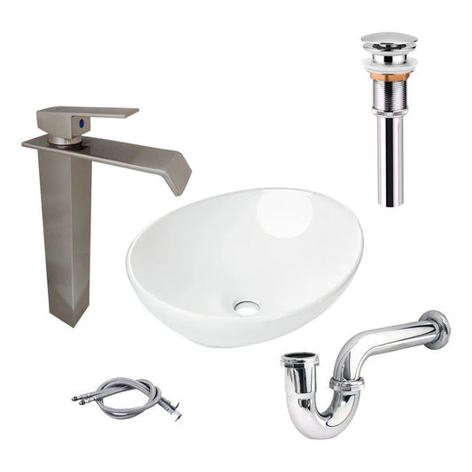 Combo Lavamanos Canoa+griferia Monocontrol+push+sifon Gf8