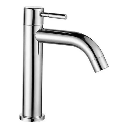 Griferia Para Lavamanos Baja  Agua Fria Plateada