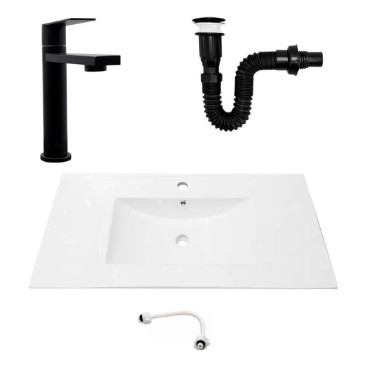 Combo Placa Lavamanos 91*46,5cm+grifo Agua Fria+push Negro3
