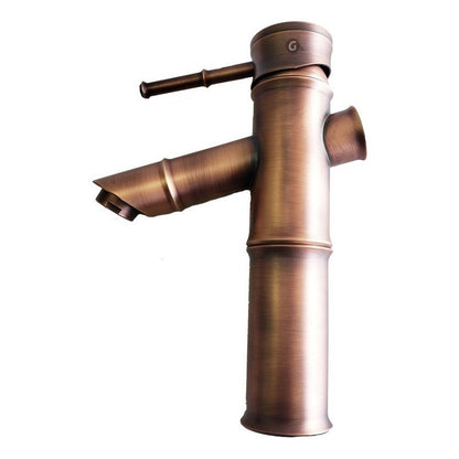Mezclador Lavamanos Monocontrol Bamboo Cobre Antiguo