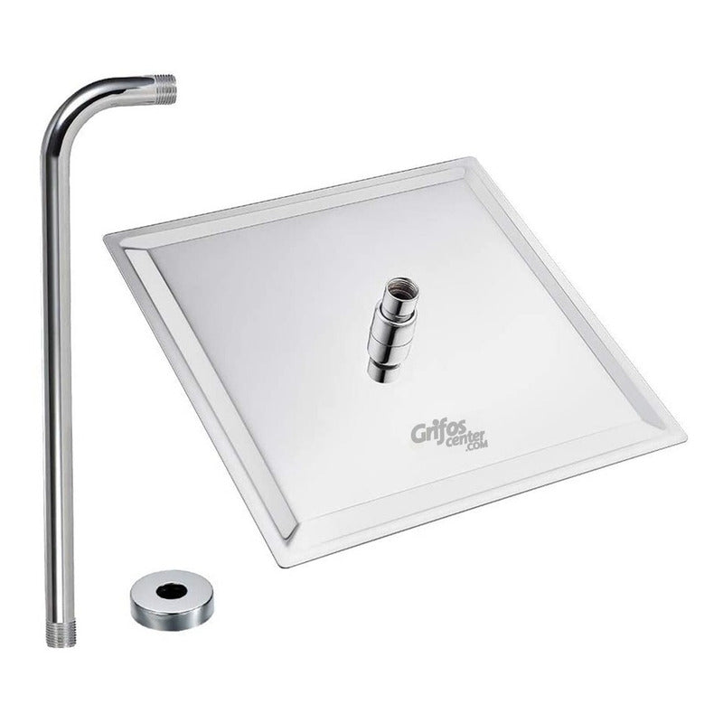 Regadera Ducha Acero Inoxidable Cuadrada 15cm -incluye Tubo