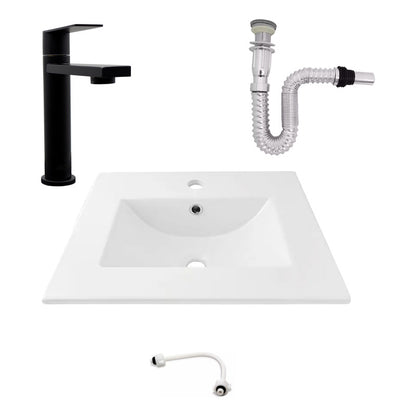 Kit Placa Lavamanos 61*40cm+griferia Agua Fria+push Flex. 11