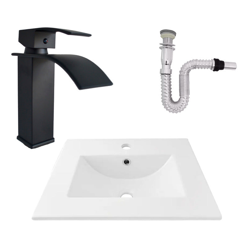 Kit Placa Lavamanos 51*40cm+griferia Monocontrol+push Flex23