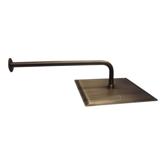 Ducha Vintage Cuadrada 15x15 Tubo 40cm Bronce Antiguo
