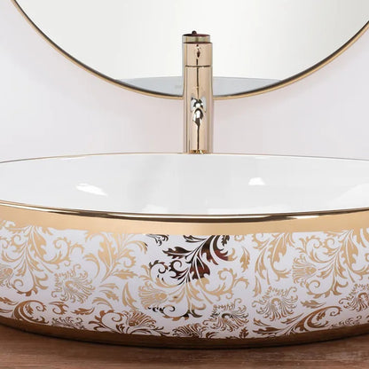 Lavamanos En Porcelana Ovalado Blanco De 42*30*15cm