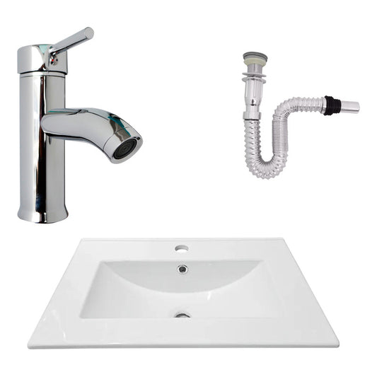 Kit Placa Lavamanos 61*40cm+griferia Monocontrol+push Flex24