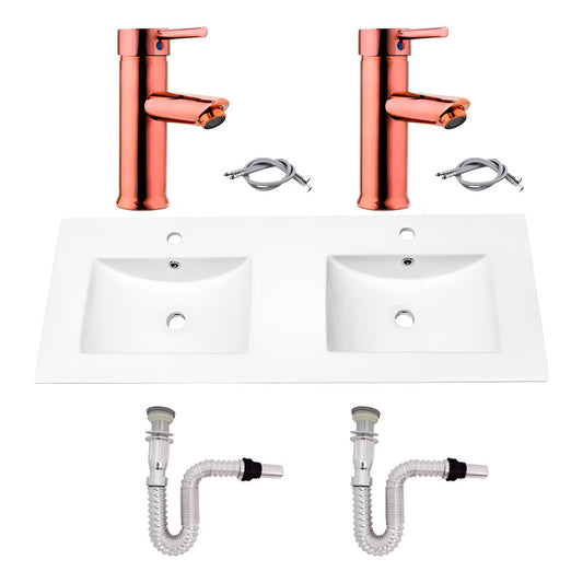 Kit Placa Doble Lavam.121*46.5cm+griferia Monoc+push Flex6