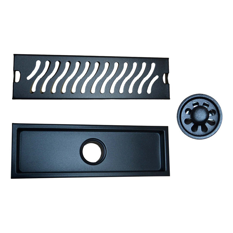 Rejilla De Piso Ranurada 30x10cm Negro Mate