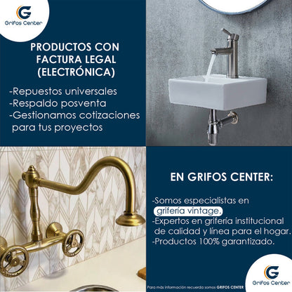 Combo Lavamanos Rectang.+griferia Ag.fria+push+sifon Oro Cep