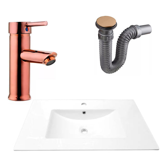 Combo Placa Lavamanos 81*46,5cm+grifo Monocontrol+push Rose2