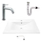 Kit Placa Lavamanos 71*46.5cm+griferia Agua Fria+push Flex.7