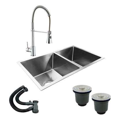 Combo Lavaplatos Doble 77*45cm+griferia Lvp Alta+accesorios