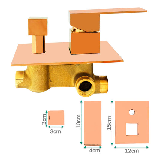 Monocontrol Ducha Cuadrado 2 Salidas Rose Gold