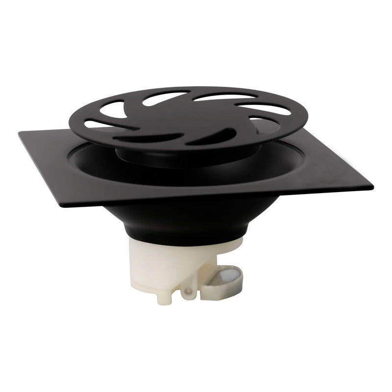Rejilla De Piso 10x10cm Negro Mate