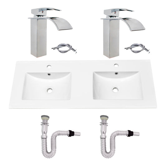 Kit Placa Doble Lavam.121*46.5cm+griferia Monoc+push Flex22