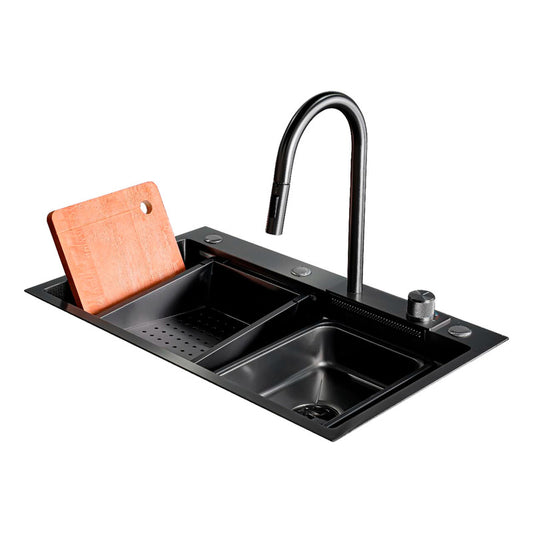 Lavaplatos Inteligente Negro 75x46cm+griferia Lluvia
