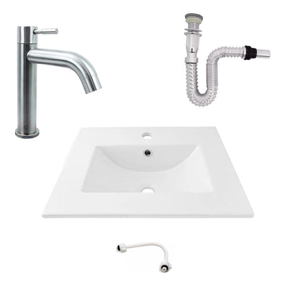 Kit Placa Lavamanos 51*40cm+griferia Agua Fria+push Flex. 7