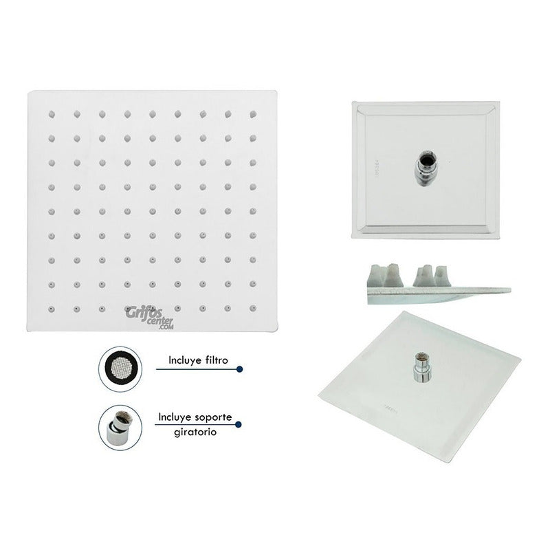 Ducha Cuadrada Acero 304 - 8 PuLG.