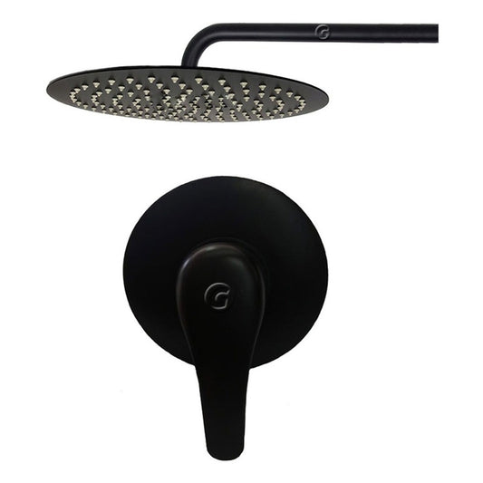 Ducha Negra Mono Control Con Ducha 20cm