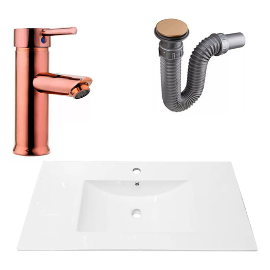 Combo Placa Lavamanos 91*46,5cm+grifo Monocontrol+push Rose2