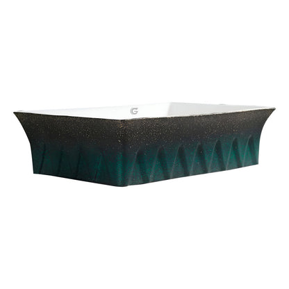 Lavamanos Rectangular De Sobreponer Azul/negro