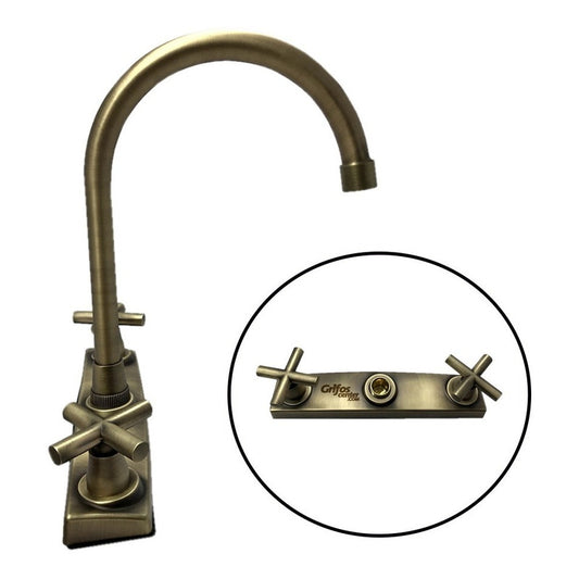 Mezclador Lavaplatos Vintage 8 Pulgadas Bronce Antiguo