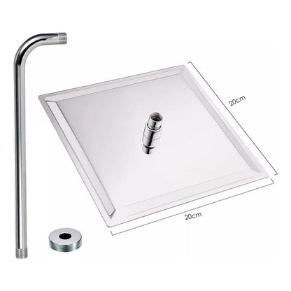 Regadera Cuadrada 20 Cms-cromo Incluye Tubo