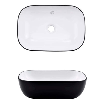Lavamanos Rectangular Porcelana Negro/blanco