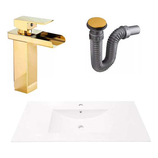 Combo Placa Lavamanos 101*46,5cm+grifo Monocontrol+push Oro6