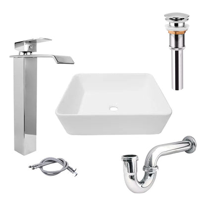 Combo Lavamanos Rectang.+griferia Monocontrol+push+sifon Gf6