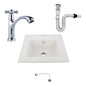 Kit Placa Lavamanos 41cm+griferia Agua Fria+push Flexible 5