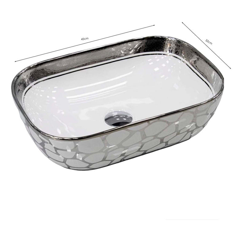 Lavamanos Rectangular Catar Gris/blanca 455*325*135