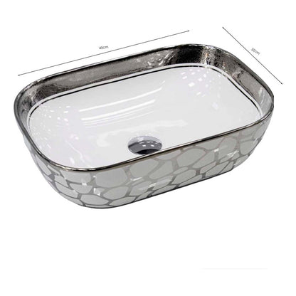 Lavamanos Rectangular Catar Gris/blanca 455*325*135