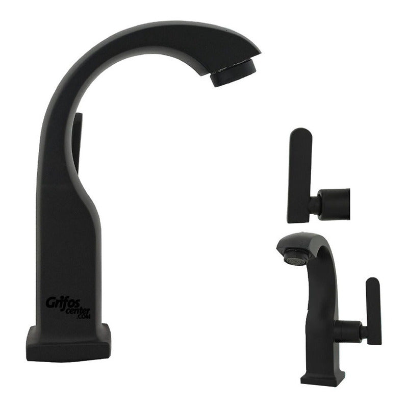 Llave Lavamanos Baja Cisne Black