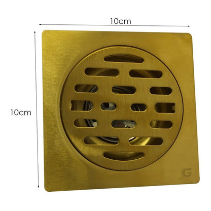 Rejilla De Piso Cuadrada De 10x10cm Dorada