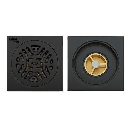 Rejilla De Piso Cuadrada 10x10cm Negra Azteca