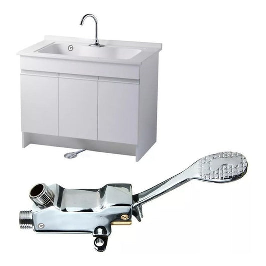 Válvula Llave De Pedal + Cuello Redondo Metálico + Acoples