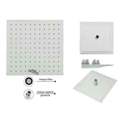 Ducha O Regadera Cuadrada Acero 304-12puLG