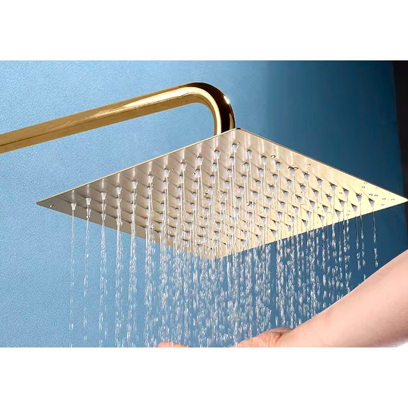 Regadera Ducha Cuadrada 20cm + Tubo Redondo