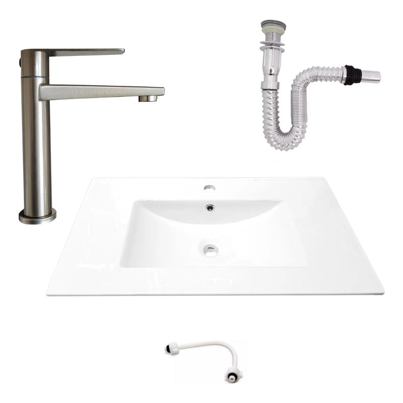 Kit Placa Lavam. 81*46.5cm+griferia Agua Fria+push Flex.12